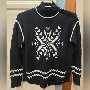 Talbots Black and White Turtleneck Sweater